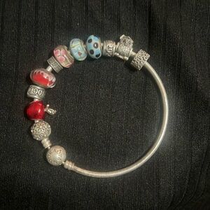 Pandora Bangle bracelet with charms